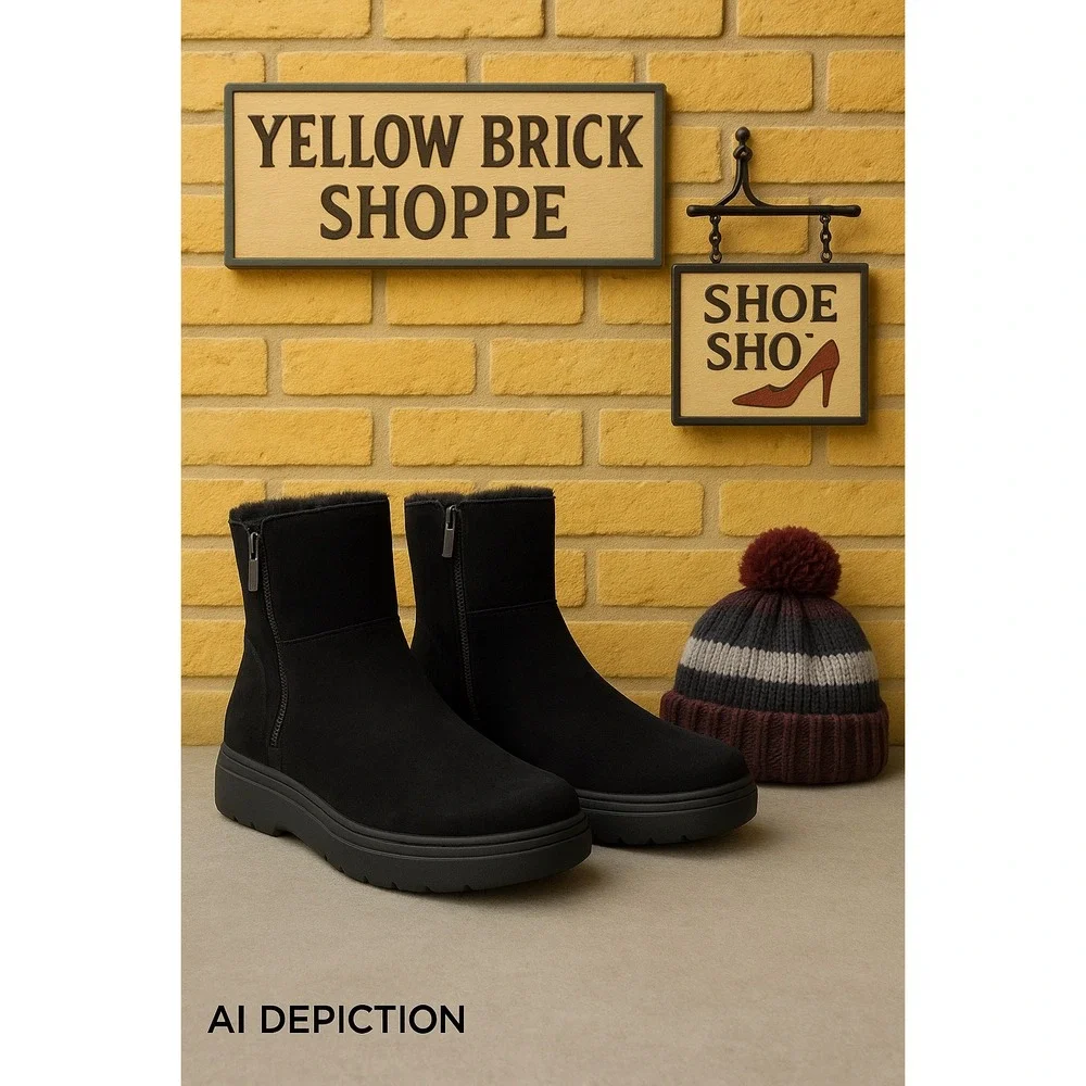 J/SLIDES Trulie Faux Fur-Lined Microsuede Sneaker Booties Black 9